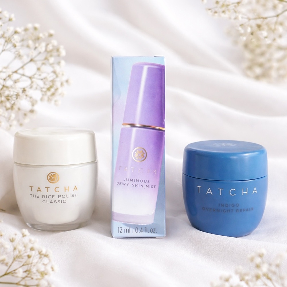 ✨ Tatcha Mini Ritual Glow Trio | Rice Polish + Dewy Skin Mist + Indigo Repair ✨